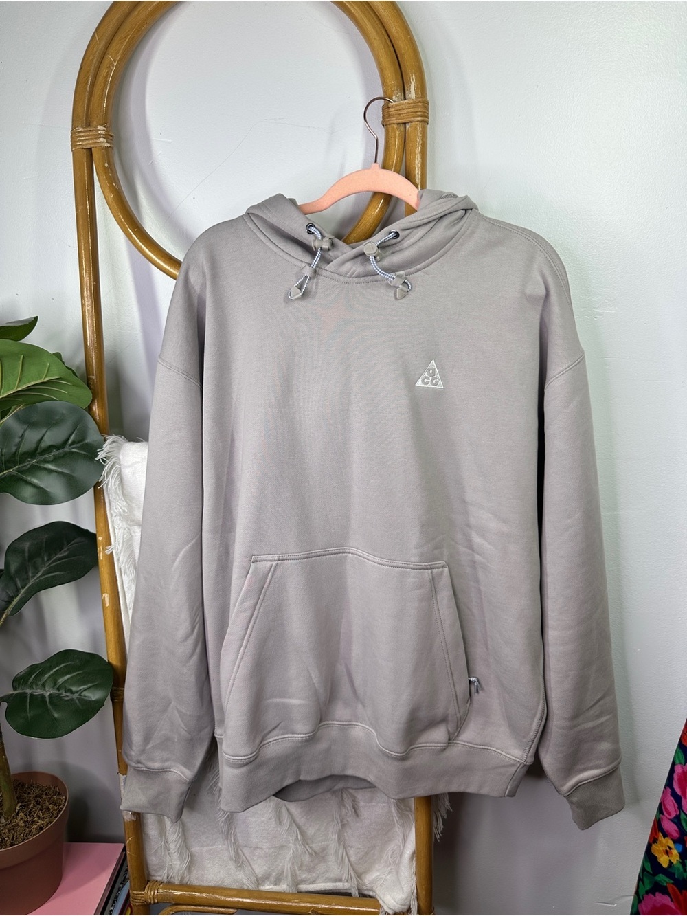 NWT Nike ACG Grey Hoodie Oversized Thick Pullover sz M